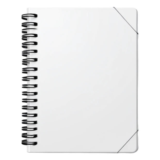 A flat-style illustration of a spiral-bound school planner or notebook with a clean cover and subtle page lines, symbolizing K–12 teaching. Minimal, cartoon style, white background, iOS emoji aesthetic. sticker