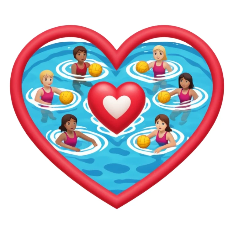 Natación  y voley en un corazón de color  sticker