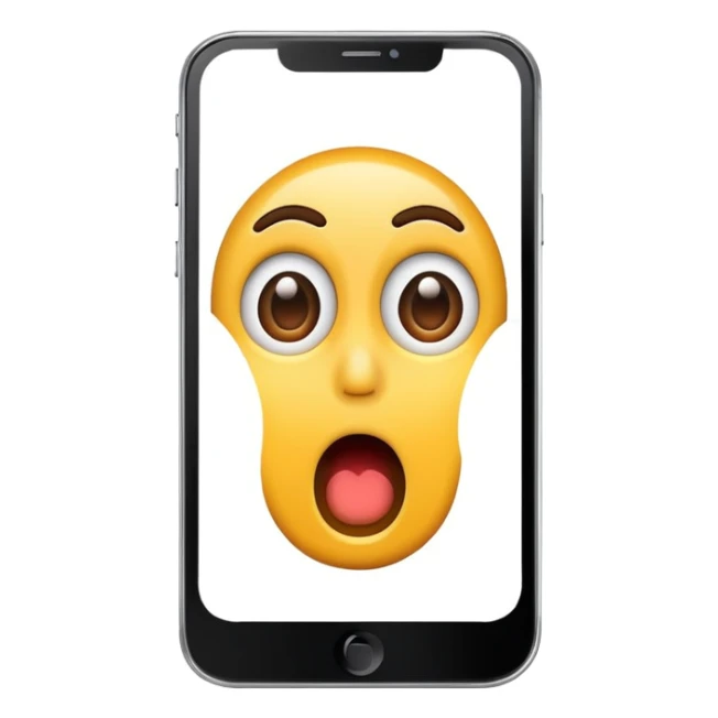 a smartphone with a surprised look on one's face sticker