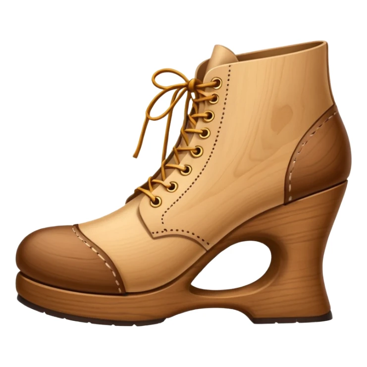 Un zapato de madera estilo Polonia . El zapato está tallado a mano. Pero de madera  sticker