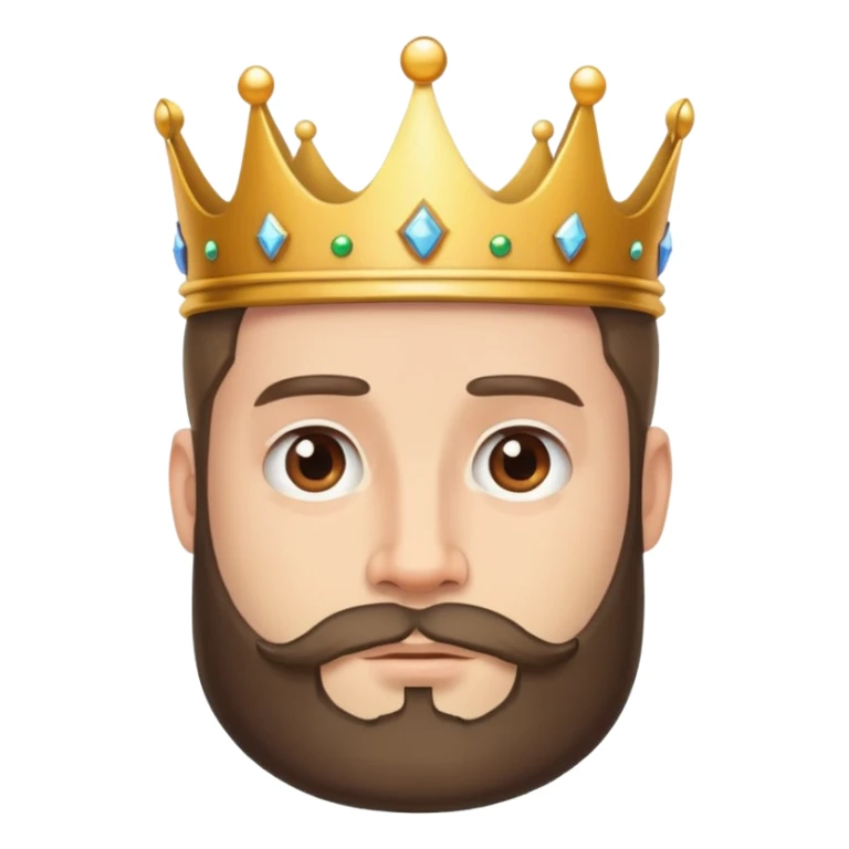Man with beard short hair and crown on head sticker