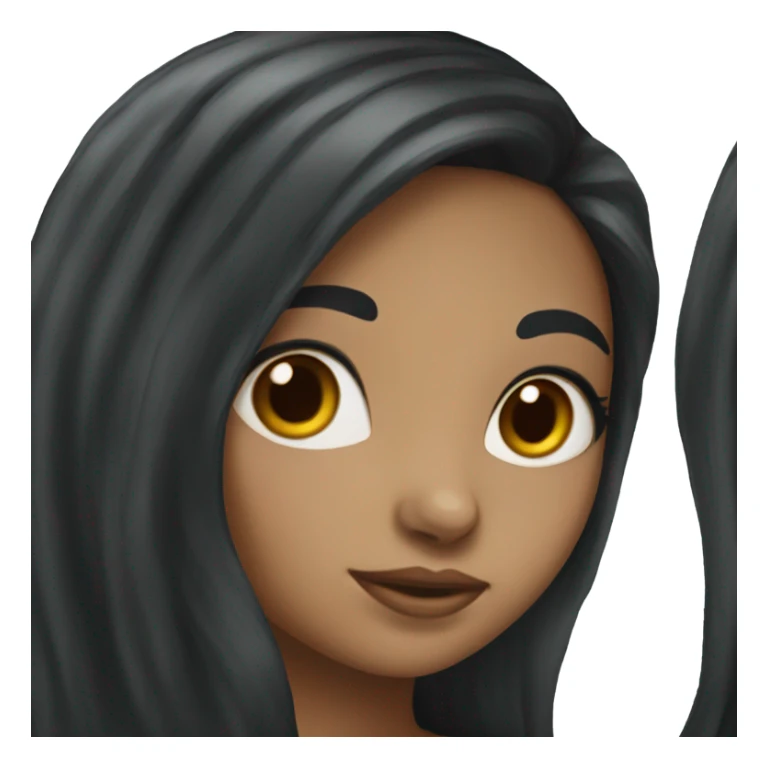 a girl with long black hair olive skinned  sticker