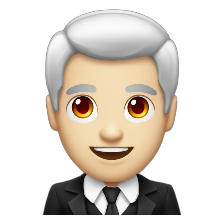 Vampire with black hair, red eyes and black suit sticker