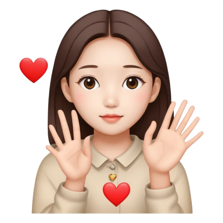 Looks like wonyoung IVE with love sign on her hand sticker