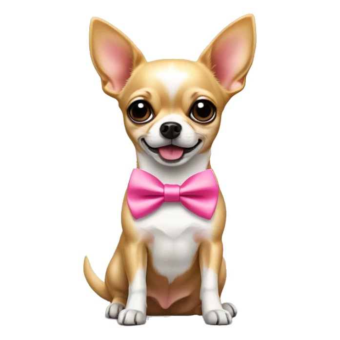 chihuahua with pink bowtie sticker