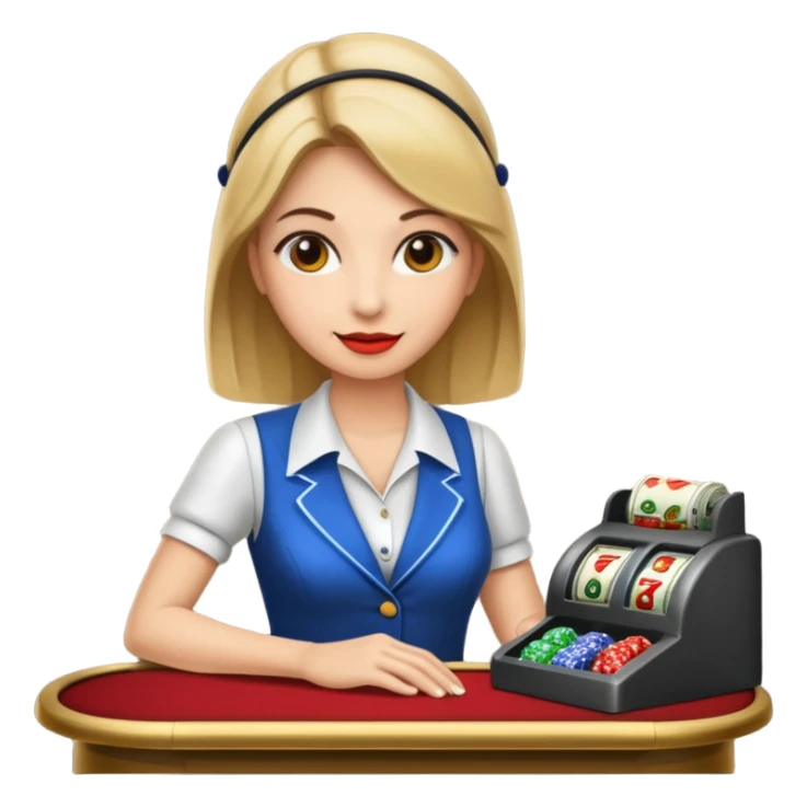 casino cashier woman sticker