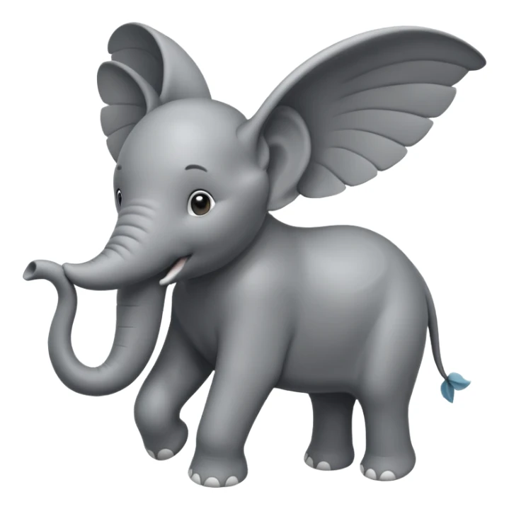 Flying elephant sticker