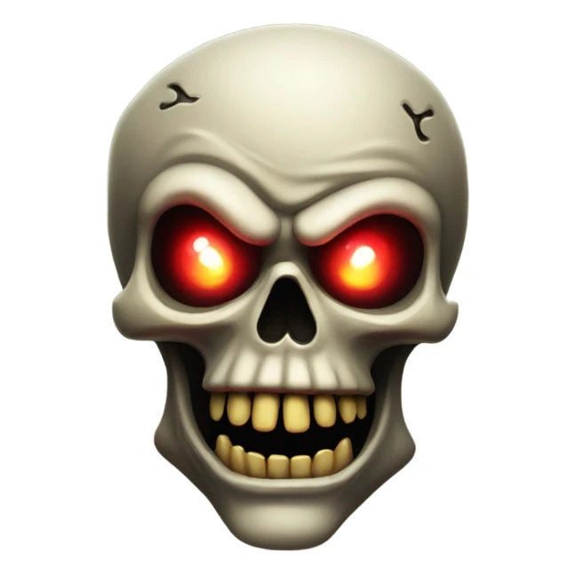 Scary pirate skull with glowing red eyes sticker