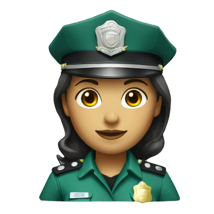 Female police green uniform sticker