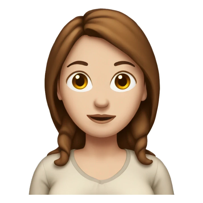 White woman with brown hair pregnant sticker