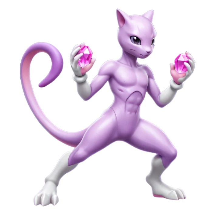 Pokemon legendary purple and pink crystal mewtwo sticker