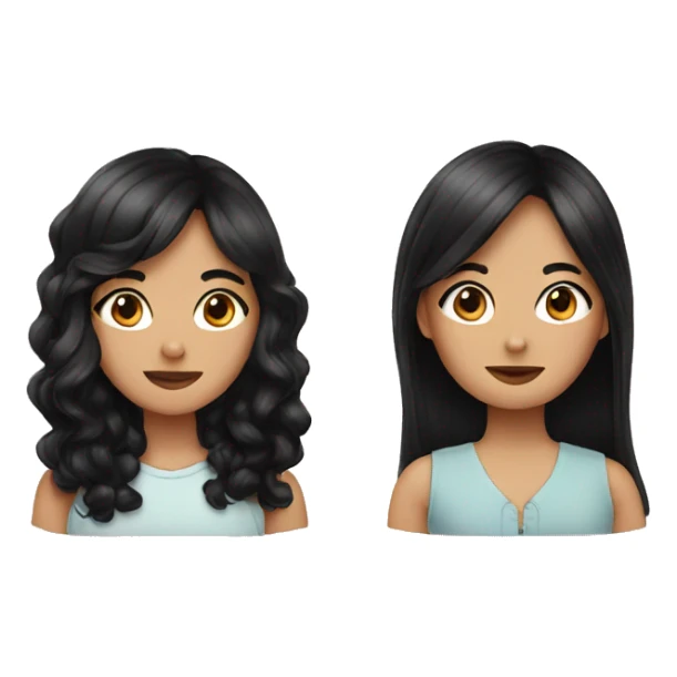 two friends with black hair sticker