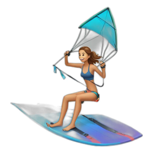 Kiteboard Girl with kite and twintip sticker