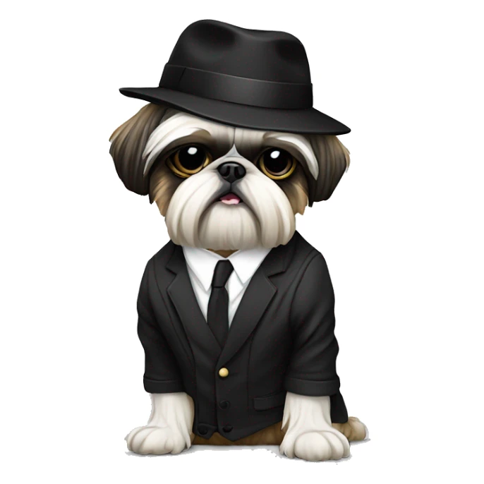 shih tzu as gangster rapper sticker