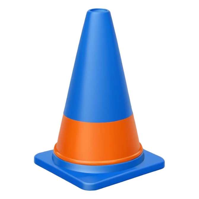 blue traffic cone sticker