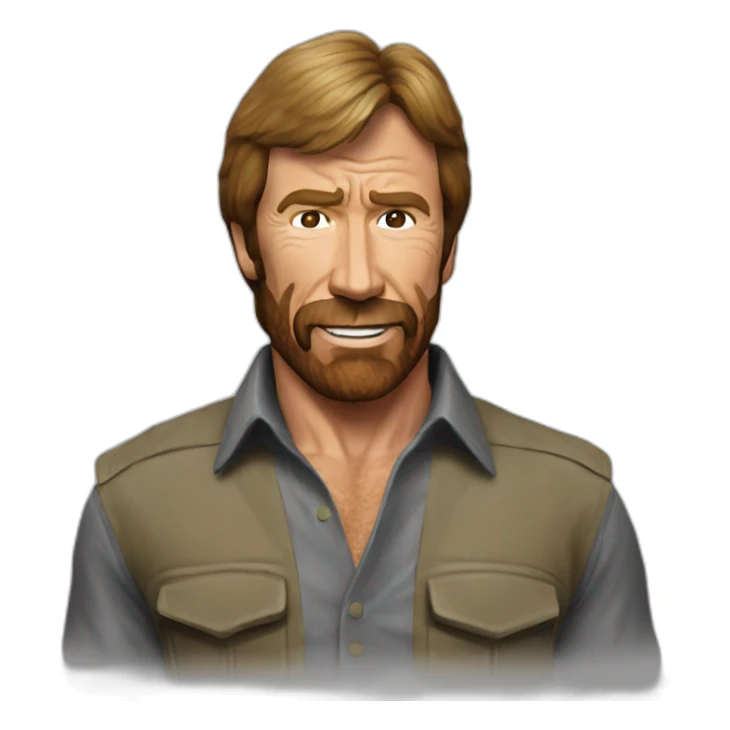 chuck norris photo realistic sticker
