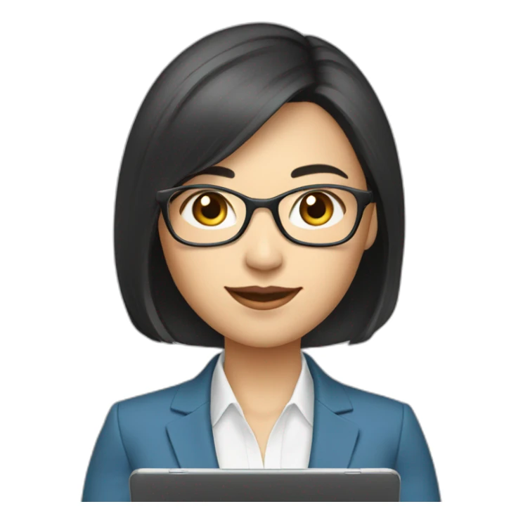 Female wealth management consultant, Asian, wearing head microphone, holding an ipad, Half-length portrait sticker