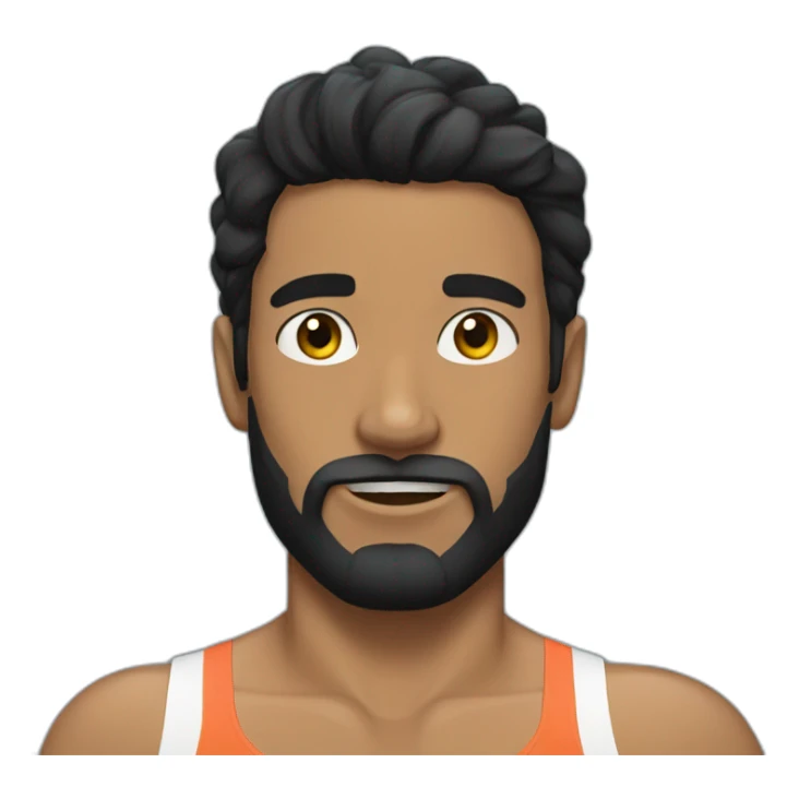 Swimmer googles muscles black hair and beard sticker