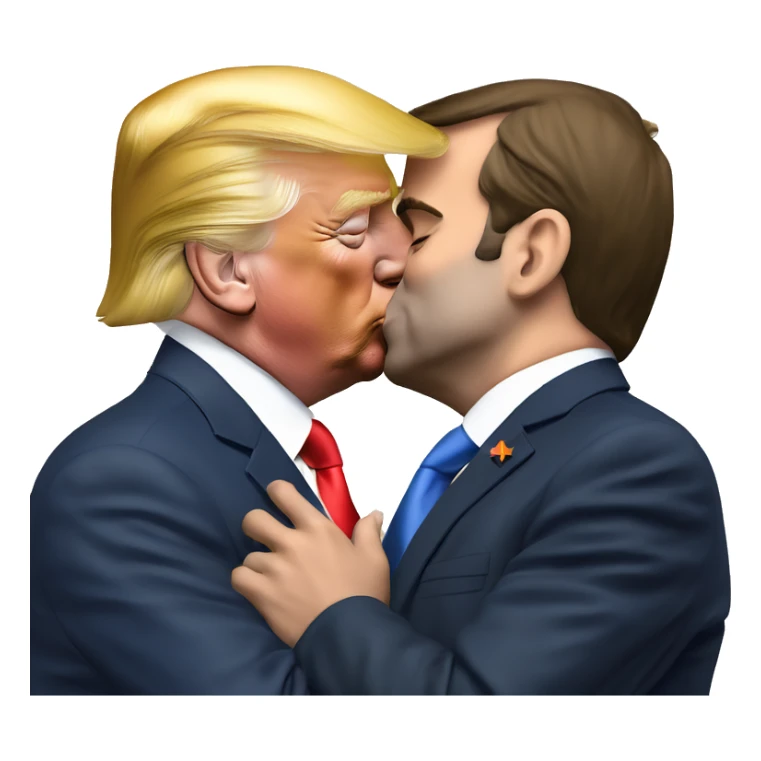 Emmanuel macron kissing Donald Trump sticker