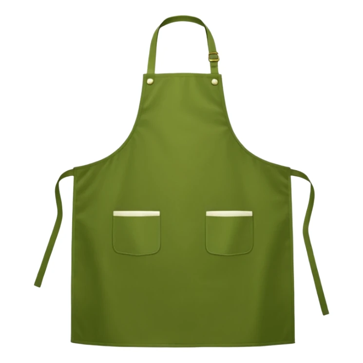 Generate an image of a green cooking apron sticker