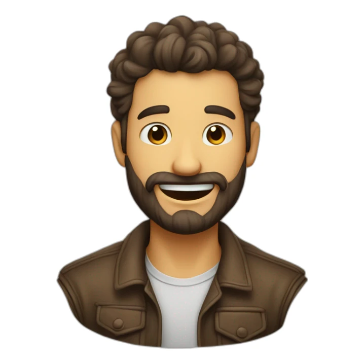 hombre calvo joven poca barba riendo sticker