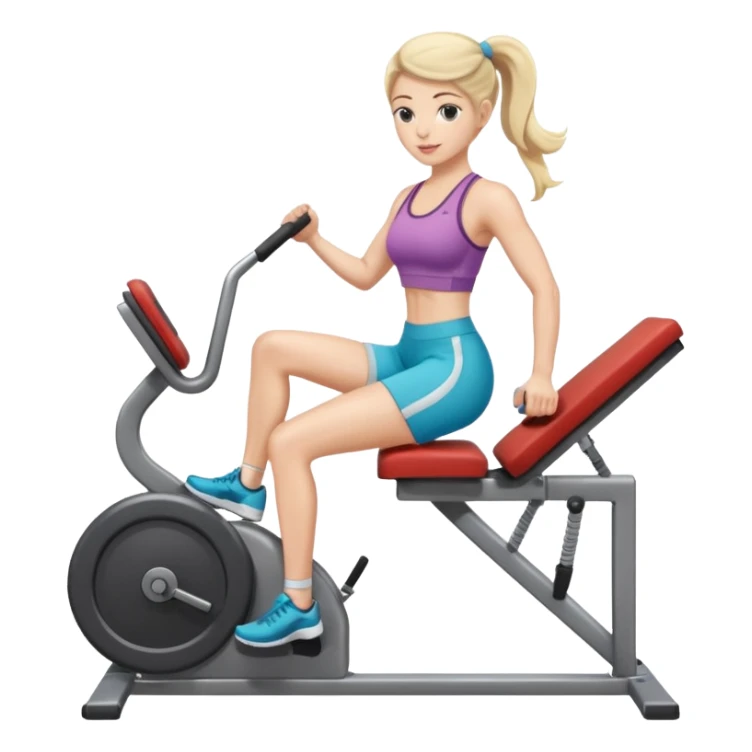 female doing hamstring curl machine sticker