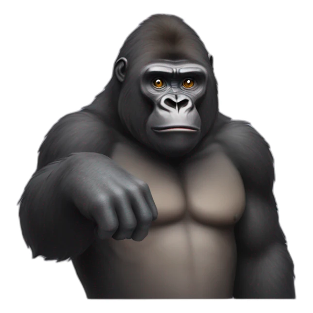 gorilla mixed with the saluting face emoji sticker