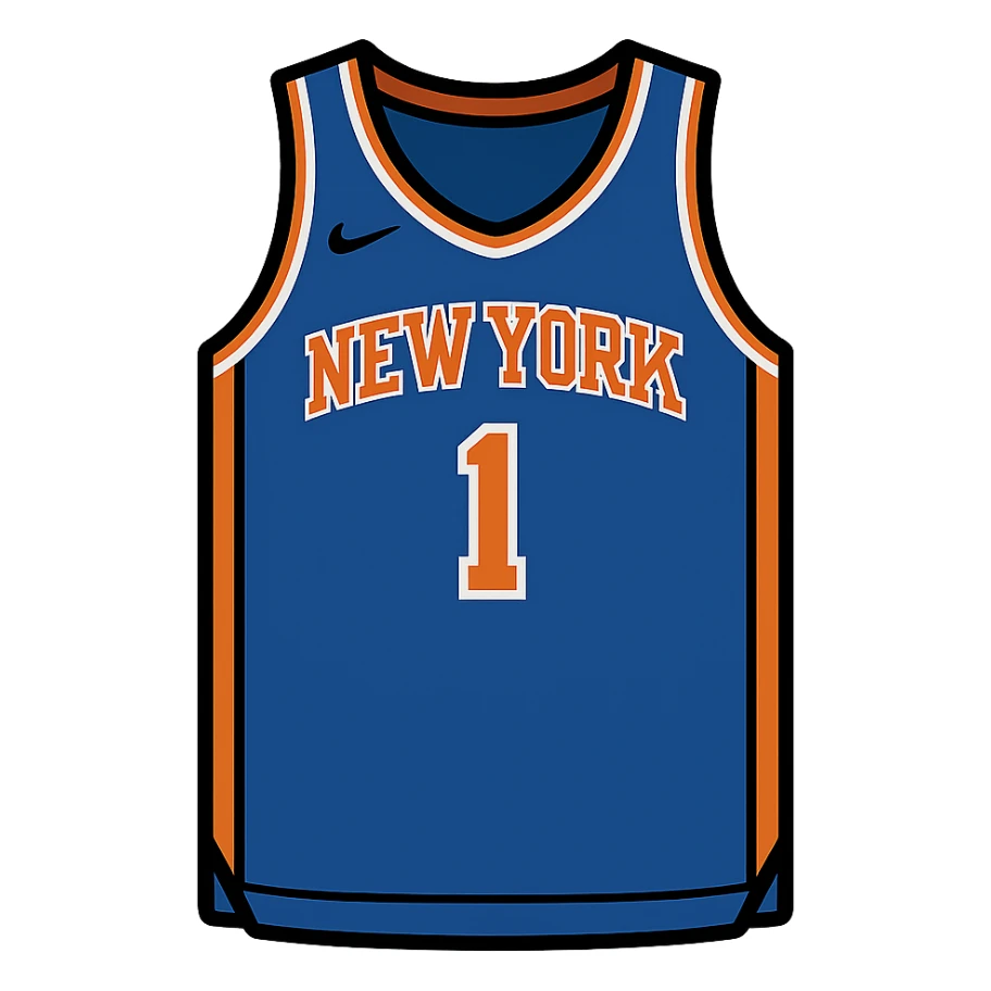 flat toon style new york knicks basketball jersey sticker