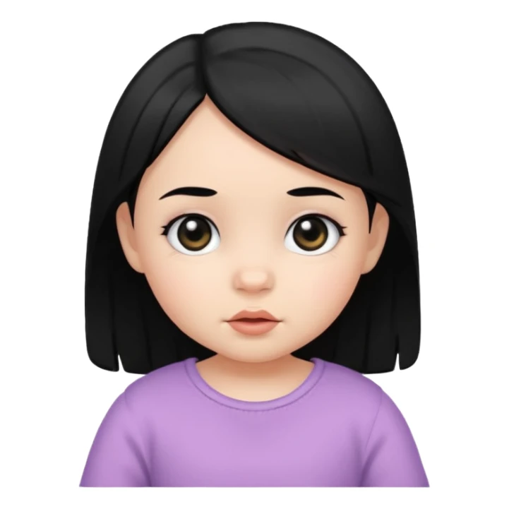 baby girl with black hair black eyes sticker