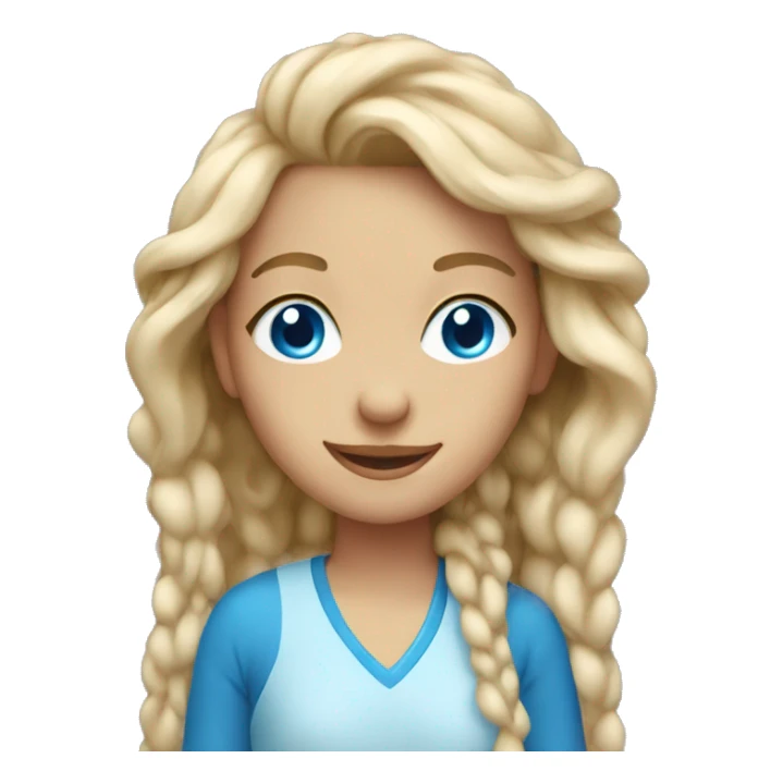 smiling girl with hoop earrings and blue eyes  sticker