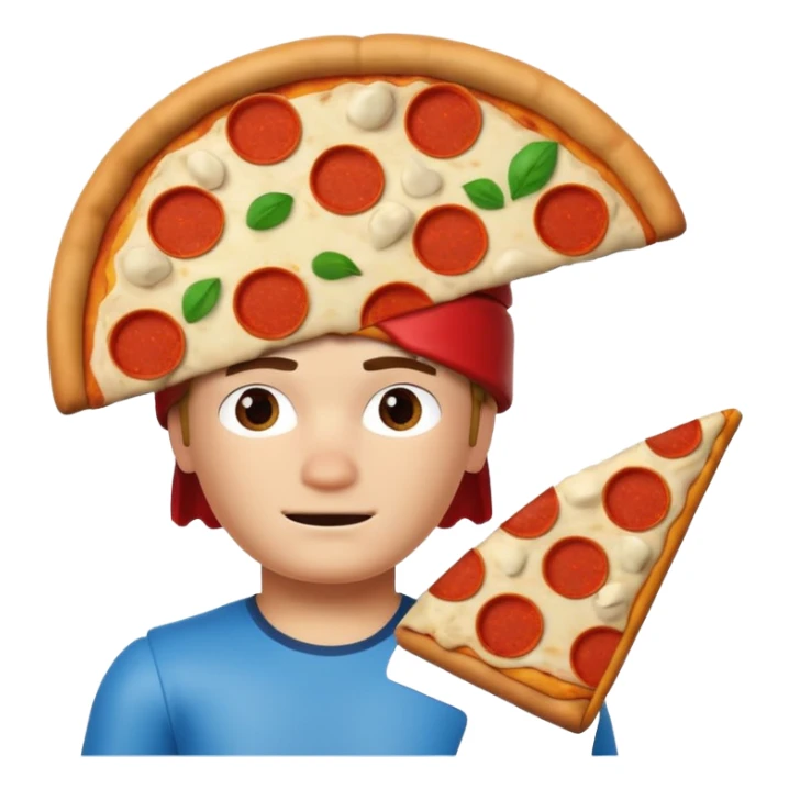 Roblox noob with a pizza on his head sticker