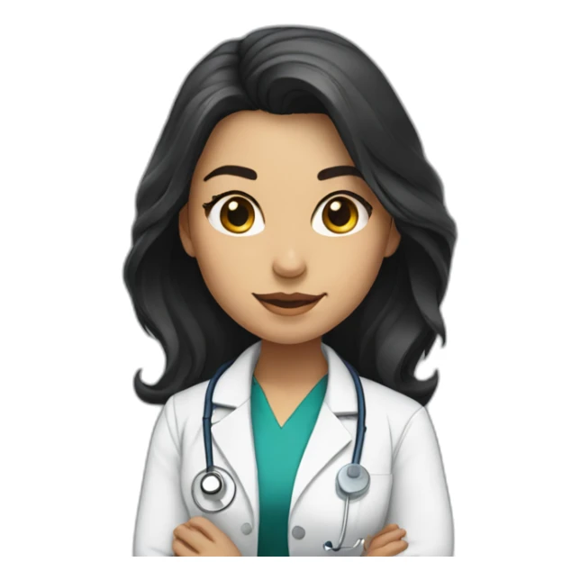 doctor girl with dark hair who is crouching sticker
