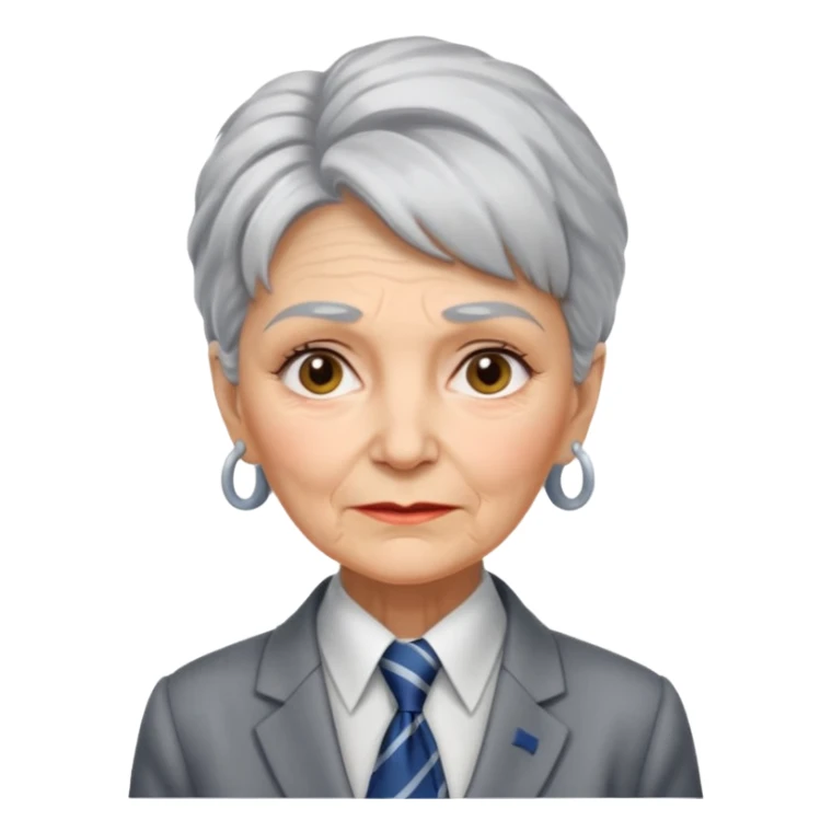 Very old women with Necktie.more smudges on face, different hair style. sticker
