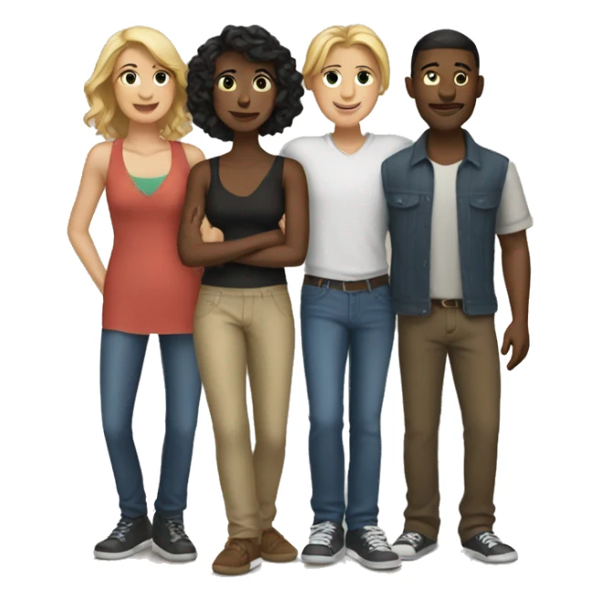 6 woman and 2 guys  sticker