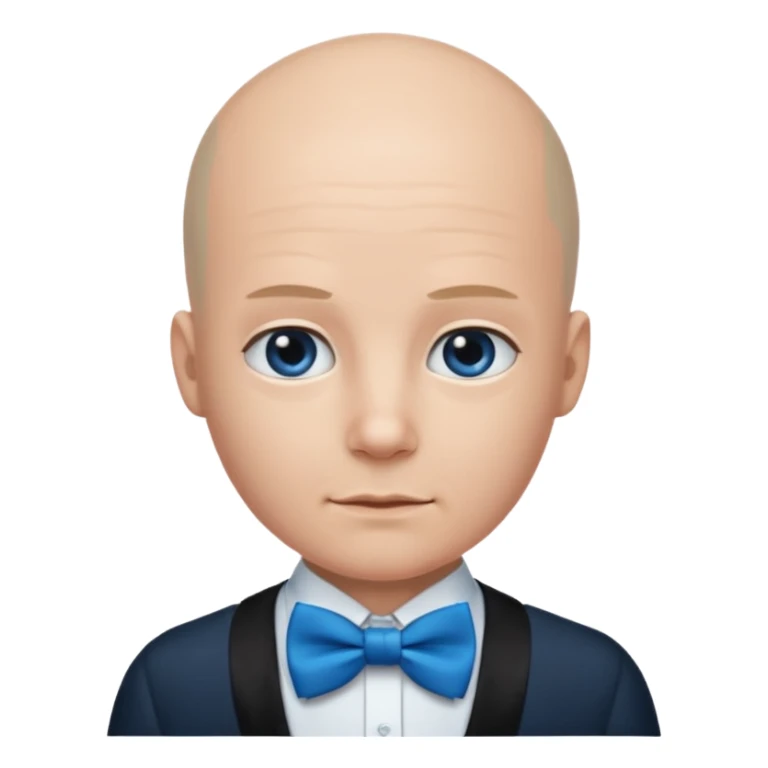 Bald with blue bow tie, balck dress sticker