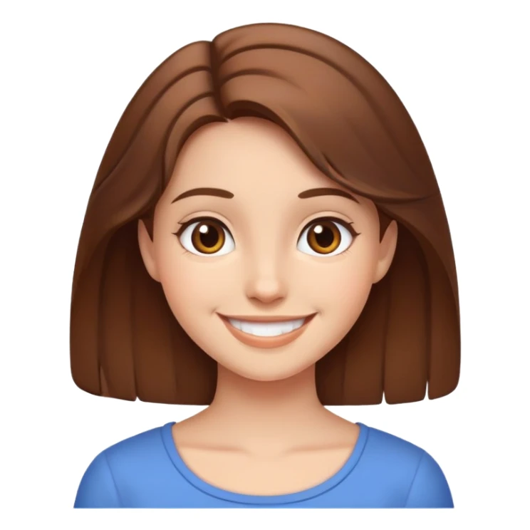 smiling girl with brown hair sticker