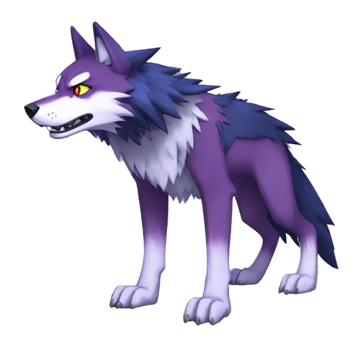 Edgy Colorful Digimon-Fakemon-Wolf full body sticker
