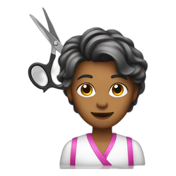 hairdresser with scissors sticker