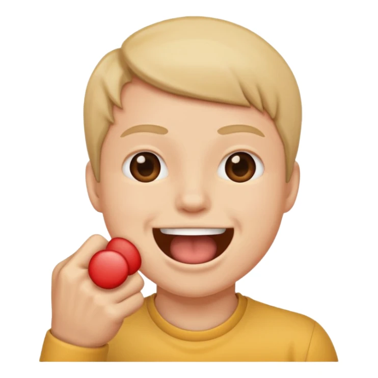 holding fist to mouth holding laughter sticker