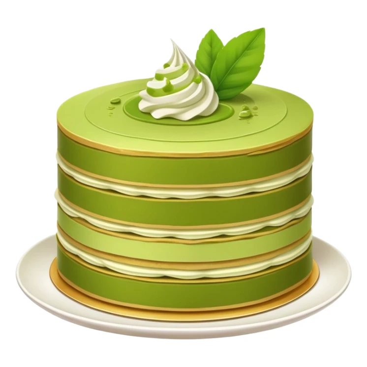 Matcha crepe cake with thin green tea layers sticker