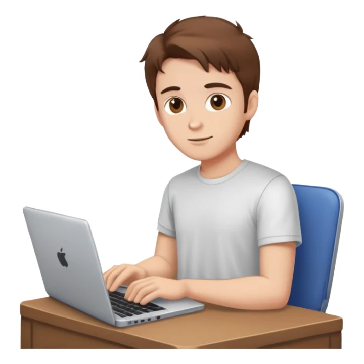laptop and guy with brown hair sticker
