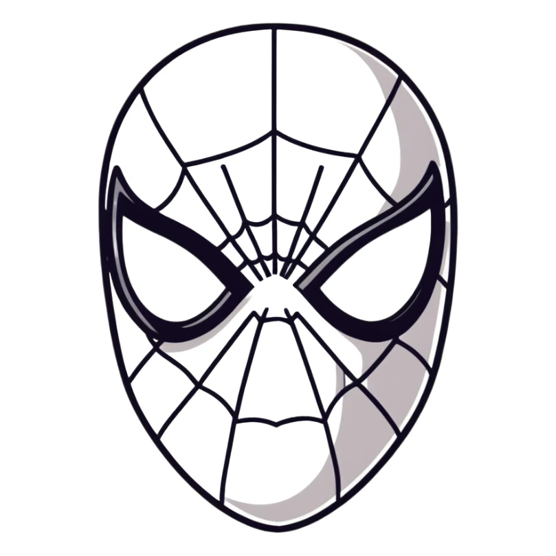 cartoon sticker style Spider-man mask sticker