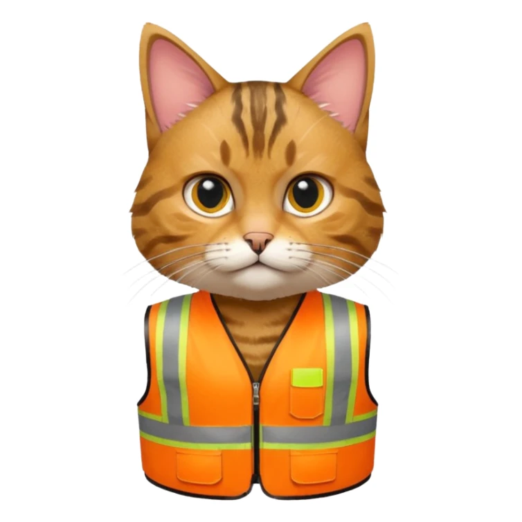 tabby cat in hi-vis clothing facing right sticker