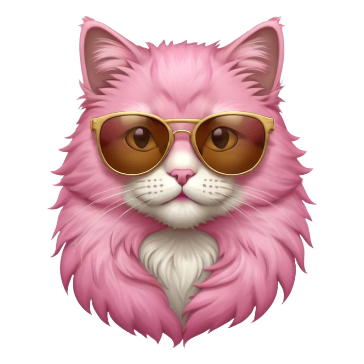 noble selfesteen pink hairy cat sunglases sticker