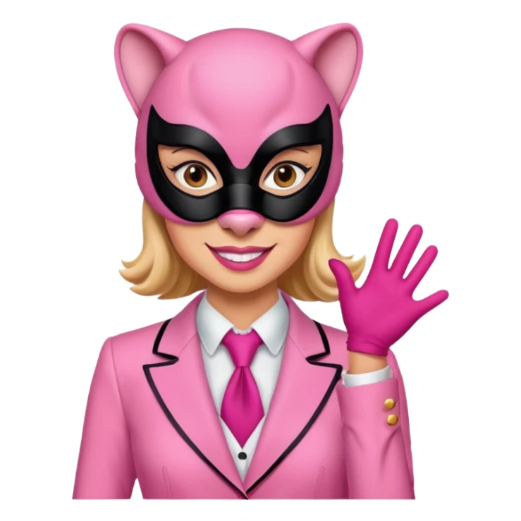 Woman dressed as pink panther sticker