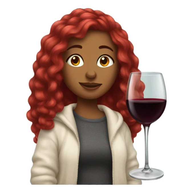 red wine hair girl cozy sticker