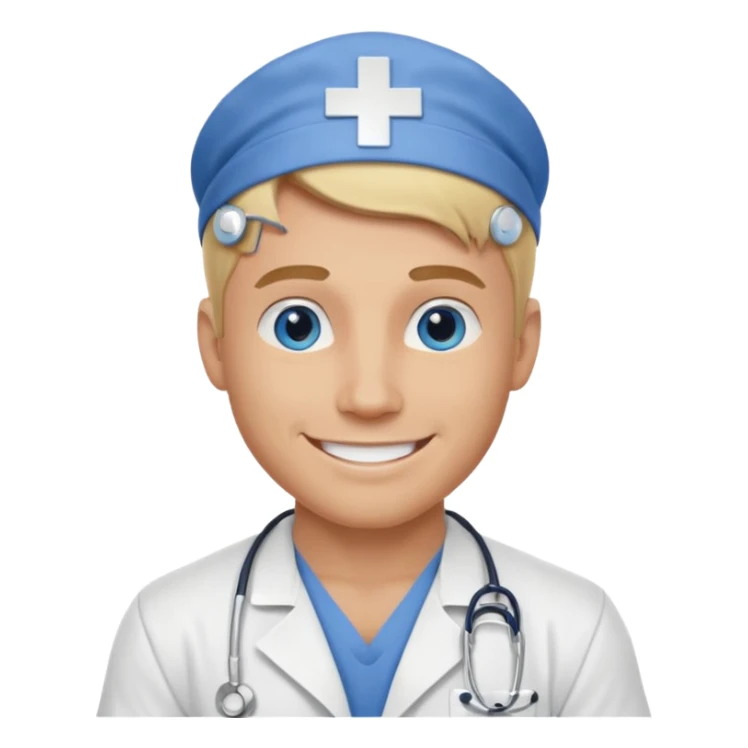 Shirtless Muscular blonde guy nurse sticker