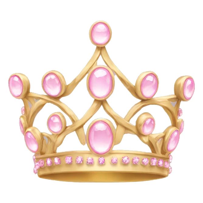 Gold tiara with light pink jewels sticker