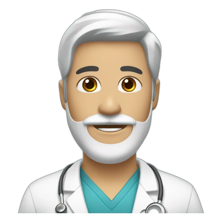 medico piel blanca, pelo negro y barba corta sticker