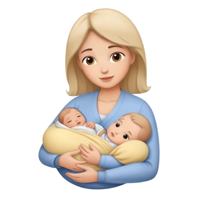 Mother cradling and nursing infant, caring pose sticker
